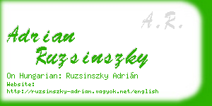 adrian ruzsinszky business card