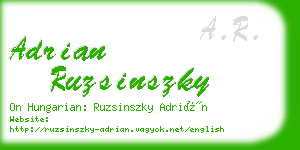 adrian ruzsinszky business card